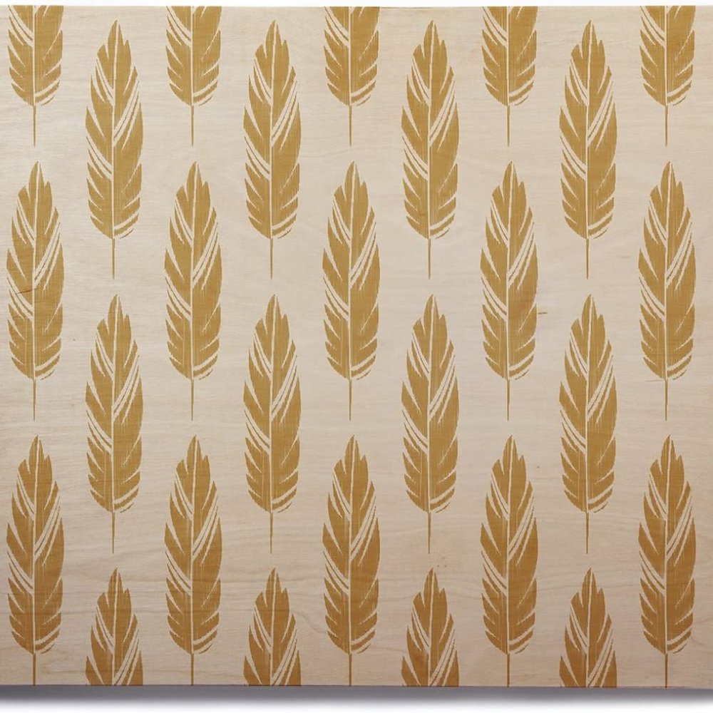 Feathers Yellow Cream Yoga Mat 72"x24"